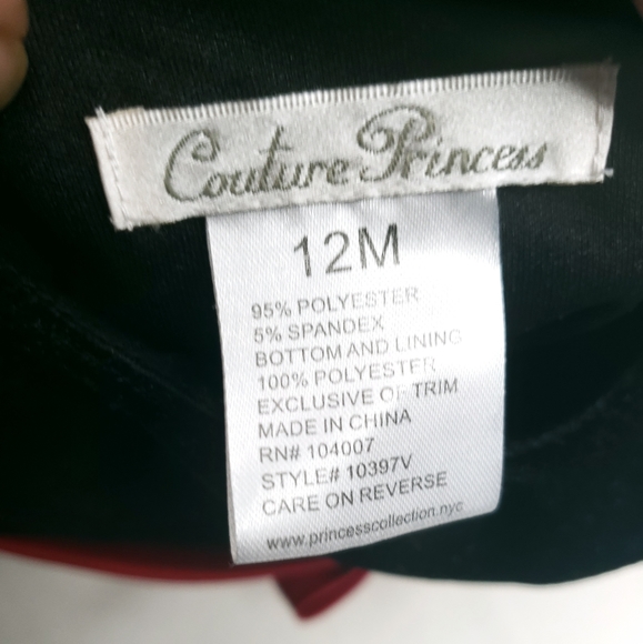 Couture Princess 2 Pc Red and Black Dress Size 12M - Picture 9 of 14